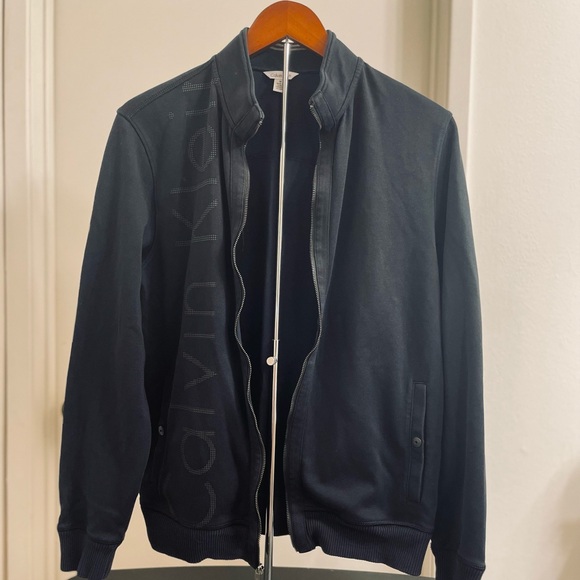 Calvin Klein Dark Gray Zip-Up Sweater - Picture 1 of 3